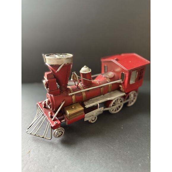 Metal Classic Locomotive Christmas Holiday Table Top Decor Model Train Red 10” - Picture 4 of 9
